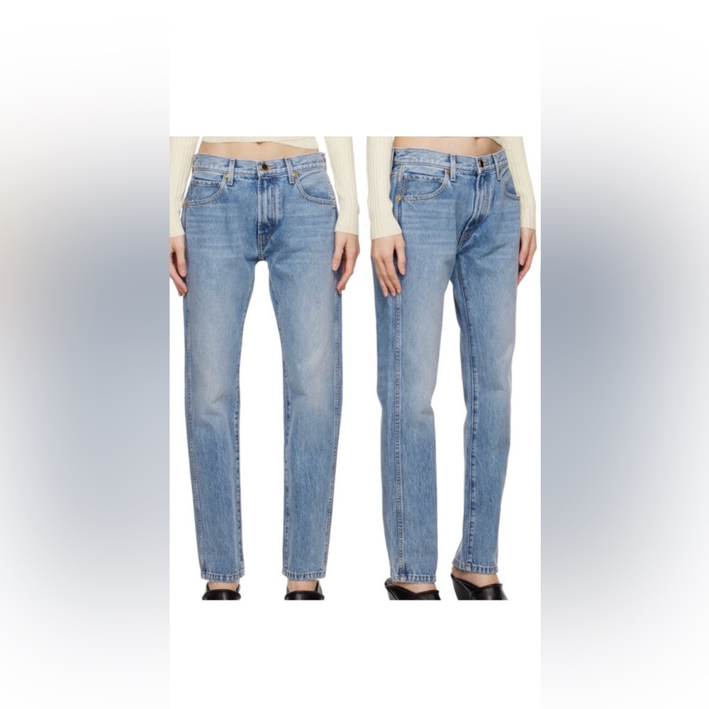 KHAITE Light Blue Straight Leg Jeans
